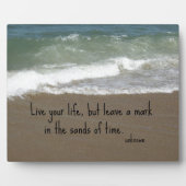 人生に関する引用文:「人生を生きる離れが...」 フォトプラーク (正面)