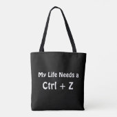 人生にCtrl + Zが欲しい トートバッグ (裏面)