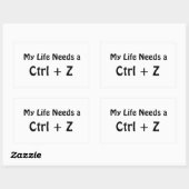 人生にCtrl + Zが欲しい 長方形シール (シート)