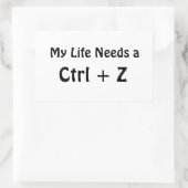 人生にCtrl + Zが欲しい 長方形シール (バッグ)