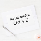 人生にCtrl + Zが欲しい 長方形シール (封筒)