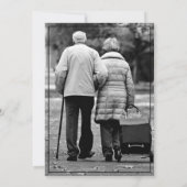 人生のお祝いのシンプルな写真の追悼式 招待状 (裏面)