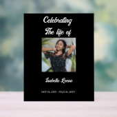人生のお祝いのシンプルな追悼式フォト アクリルサイン (ニュートラル)