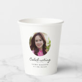 人生のお祝いの写真メモリアルキーピース 紙コップ (正面)