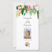 人生のお祝いは葬儀の好意しおりを サンキューカード (正面)