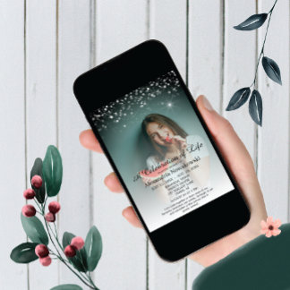 人生のお祝いエレガントと風情ある葬儀 招待状