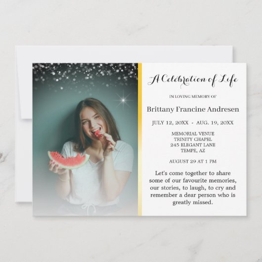 人生のお祝いエレガントと風情のある葬儀 招待状 (正面)