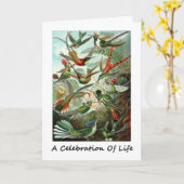 人生のお祝いハミングバーズアーネスト・ヘッケル カード (黄色い花)