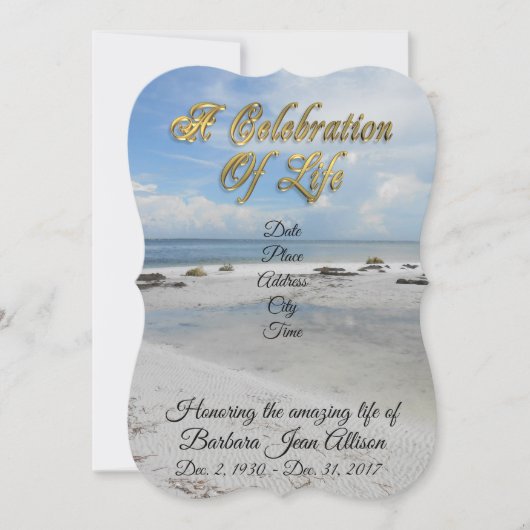 人生のお祝いビーチ 招待状 (正面)