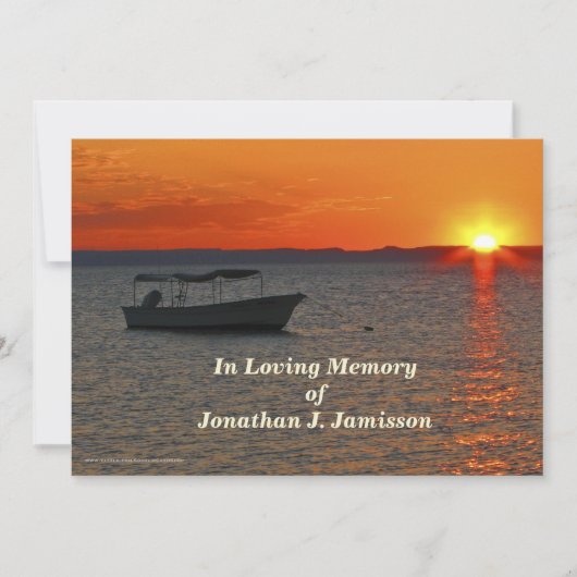 人生のお祝いボートの愛の記憶魚釣り 招待状 (正面)