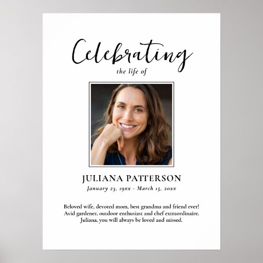 人生のお祝い大きな写真ウェルカム葬儀 ポスター (正面)
