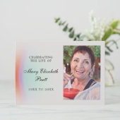 人生のお祝い平和な抽象芸術写真 招待状 (スタンド正面)