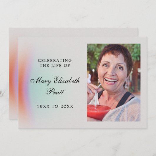 人生のお祝い平和な抽象芸術写真 招待状 (正面/裏面)