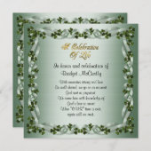 人生のお祝い招待状アイルランド背景 招待状 (正面/裏面)