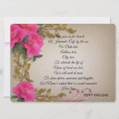 人生のお祝い招待状ピンクのバラ 招待状 (裏面)