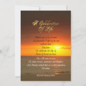 人生のお祝い招待状夕日 招待状 (正面)