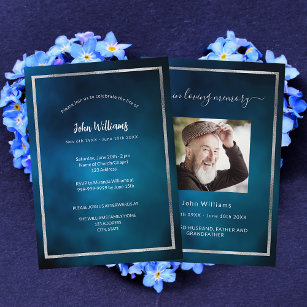 人生のお祝い葬儀の青空の写真 招待状