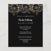 人生のお祝い葬儀の黒いフローラ写真 (裏面)