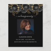 人生のお祝い葬儀の黒いフローラ写真 (正面)