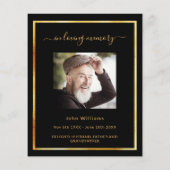 人生のお祝い葬儀の黒い写真招待 (裏面)