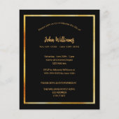 人生のお祝い葬儀の黒い写真招待 (正面)