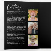 人生のお祝い10写真ブラック&ホワイト葬儀 三つ折りプログラム (内部最初)