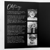 人生のお祝い10写真ブラック&ホワイト葬儀 三つ折りプログラム (内部最初)