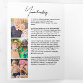 人生のお祝い14写真ブラック&ホワイト葬儀 三つ折りプログラム (内部最初)