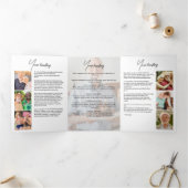 人生のお祝い14写真ブラック&ホワイト葬儀 三つ折りプログラム (内部)