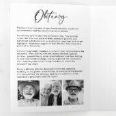 人生のお祝い14写真ブラック&ホワイト葬儀 三つ折りプログラム (内部最初)