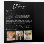 人生のお祝い14写真ブラック&ホワイト葬儀 三つ折りプログラム (内部最初)