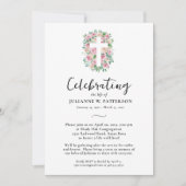 人生のお祝い,バラクロス，写真，葬儀 招待状 (正面)