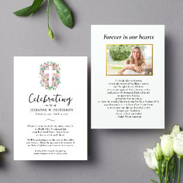 人生のお祝い,バラクロス，写真，葬儀 招待状