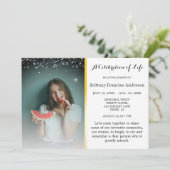 人生のお祝い　優雅で上品な葬儀 招待状 (スタンド正面)