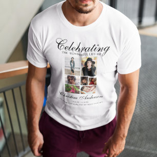 人生のお祝い 写真コラージュメモリアル Tシャツ