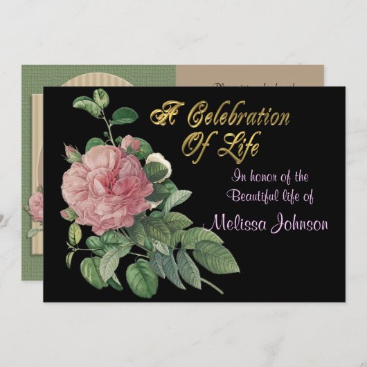 人生のお祝い 招待状 (正面/裏面)