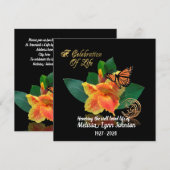 人生のお祝い 招待状 モンアカゲチョウ (正面/裏面)