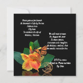 人生のお祝い 招待状 モンアカゲチョウ (裏面)