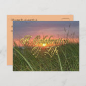 人生のお祝い 招待状 夕焼け (正面/裏面)