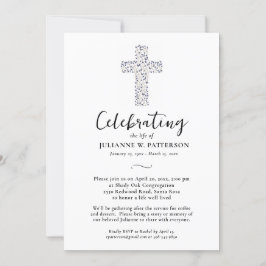 人生のお祝い，植物性十字葬式 招待状