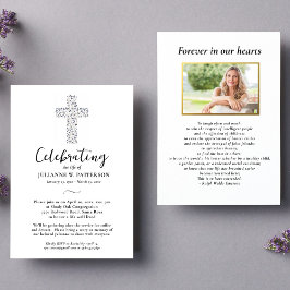 人生のお祝い，植物性十字葬式 招待状