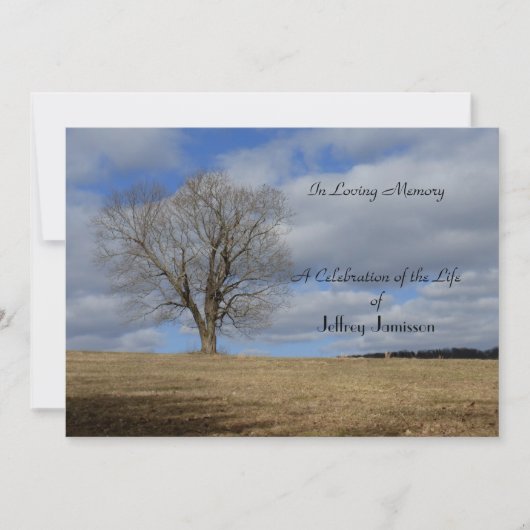 人生のお祝い，裸の独身の木，パーソナライズ 招待状 (正面)