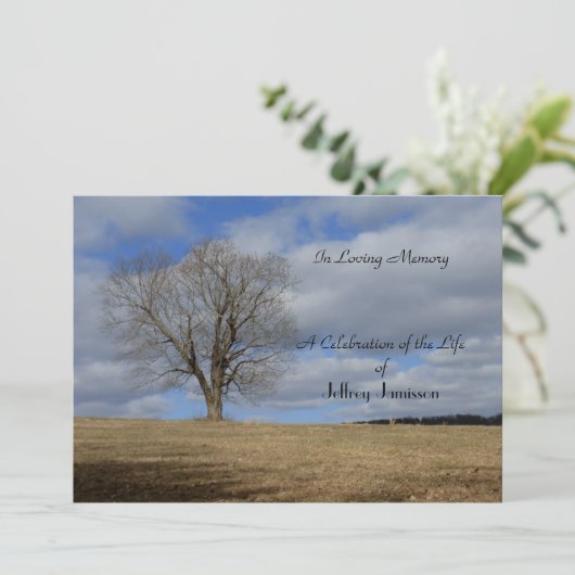 人生のお祝い，裸の独身の木，パーソナライズ 招待状 (スタンド正面)