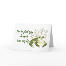 人生のかわいいロマンチックな蛙に飛び込んでうれしい