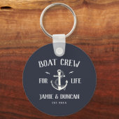 人生のためのボートの航海のモダン名前をカスタムする キーホルダー (正面)