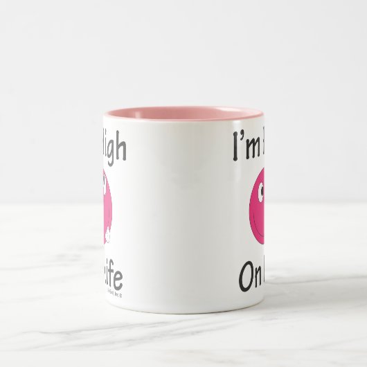 人生のの最高はこのおもしろマグカップ微笑させます ツートーンマグカップ (中央)