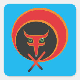 人生のキツネ – 赤。 スクエアシール