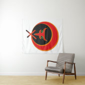 人生のキツネ – 赤。 タペストリー (インサイチュ(横))