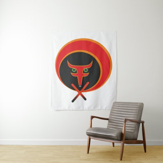 人生のキツネ – 赤。 タペストリー (インサイチュ)