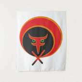 人生のキツネ – 赤。 タペストリー (正面)